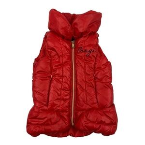 COOGI 18M Baby Red Vest Puffer Zip Up Pockets